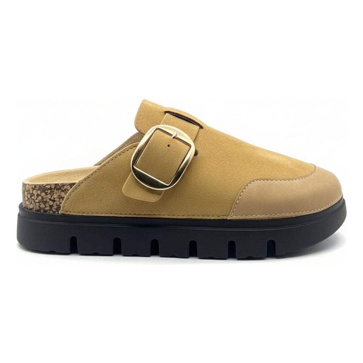 BOVINITA - Zueco Mujer Mocasín Mule  Hebilla Casual Plataforma Cómoda