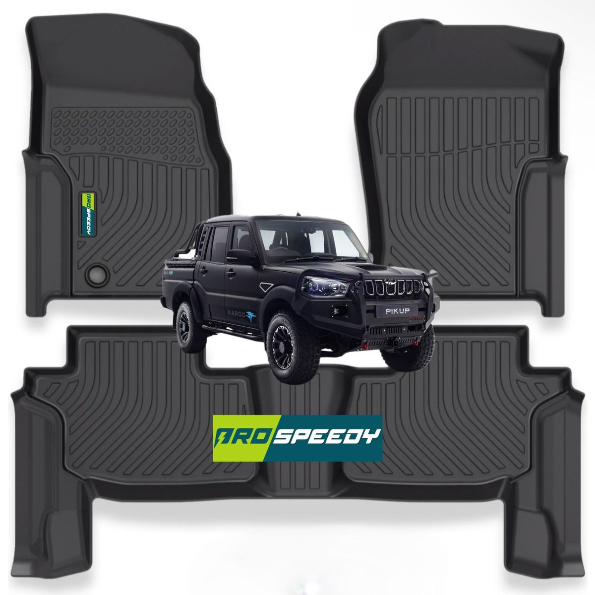 GENERICO - PISOS CALCE PERFECTO PROSPEEDY MAHINDRA PICKUP DOBLE CABINA 3PIEZAS