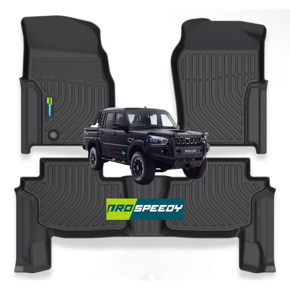 GENERICO - PISOS CALCE PERFECTO PROSPEEDY MAHINDRA PICKUP DOBLE CABINA 3PIEZAS