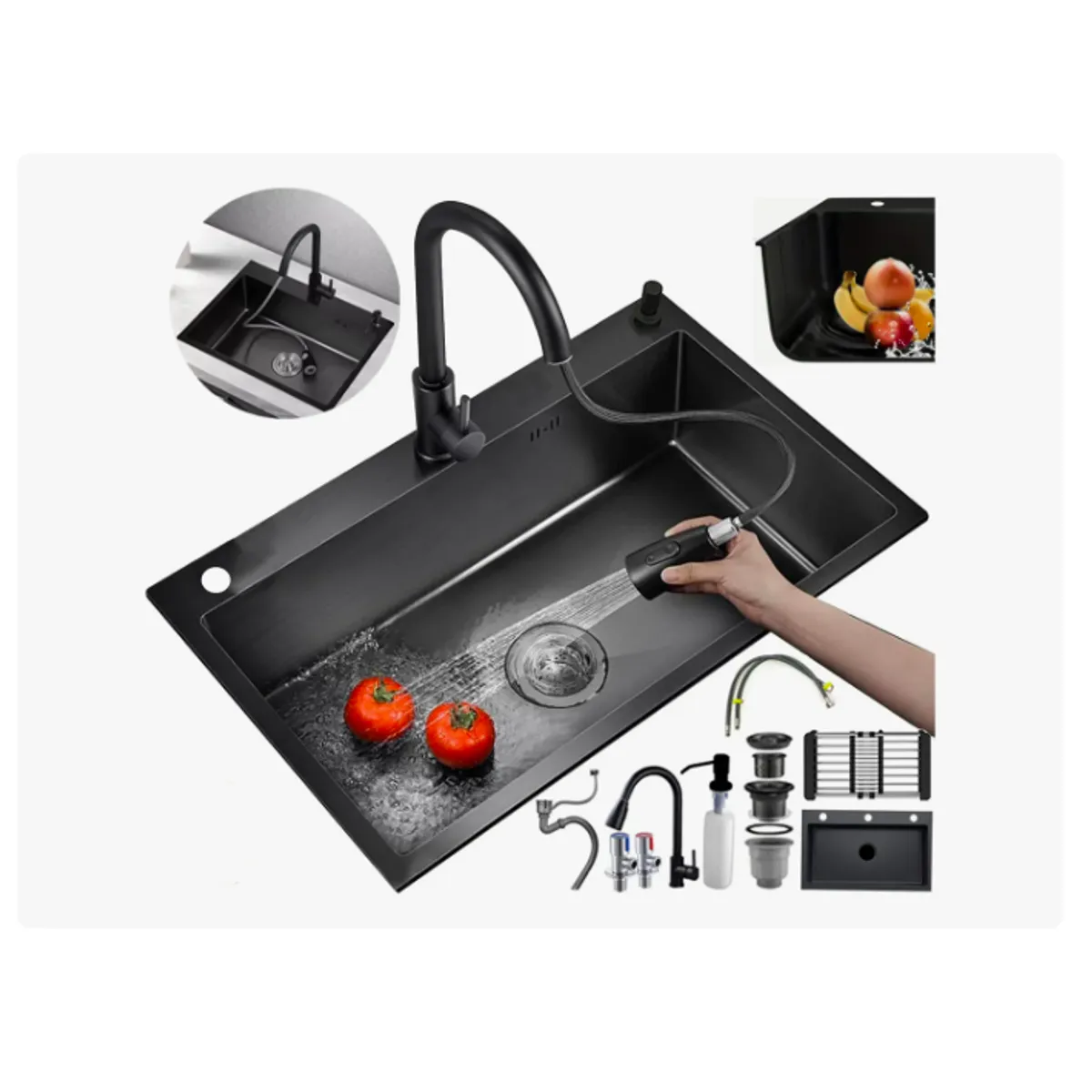 GENERICO - Combo Lavaplato Empotrado 60x45cm Acero Inoxidable