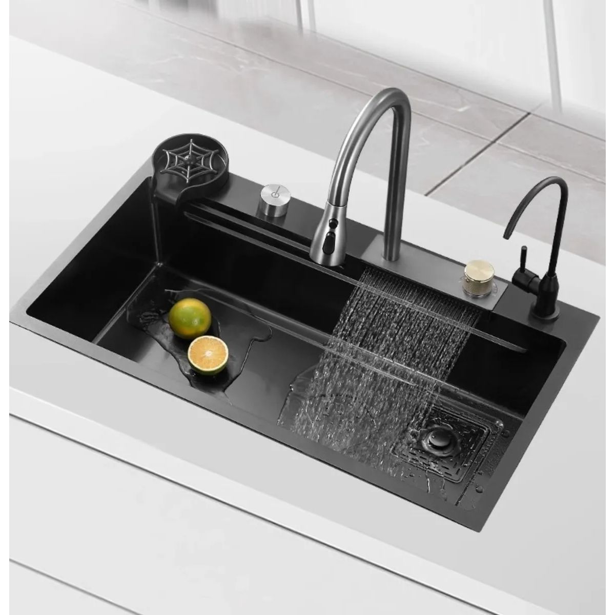 GENERICO - Combo Lavaplato Empotrado 75x45cm Acero Inoxidable Lavavaso