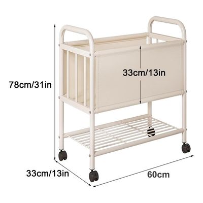 Imagen 2 del producto Cesta Canasto De Ropa Sucia Lavanderia Con Estante Y Ruedas