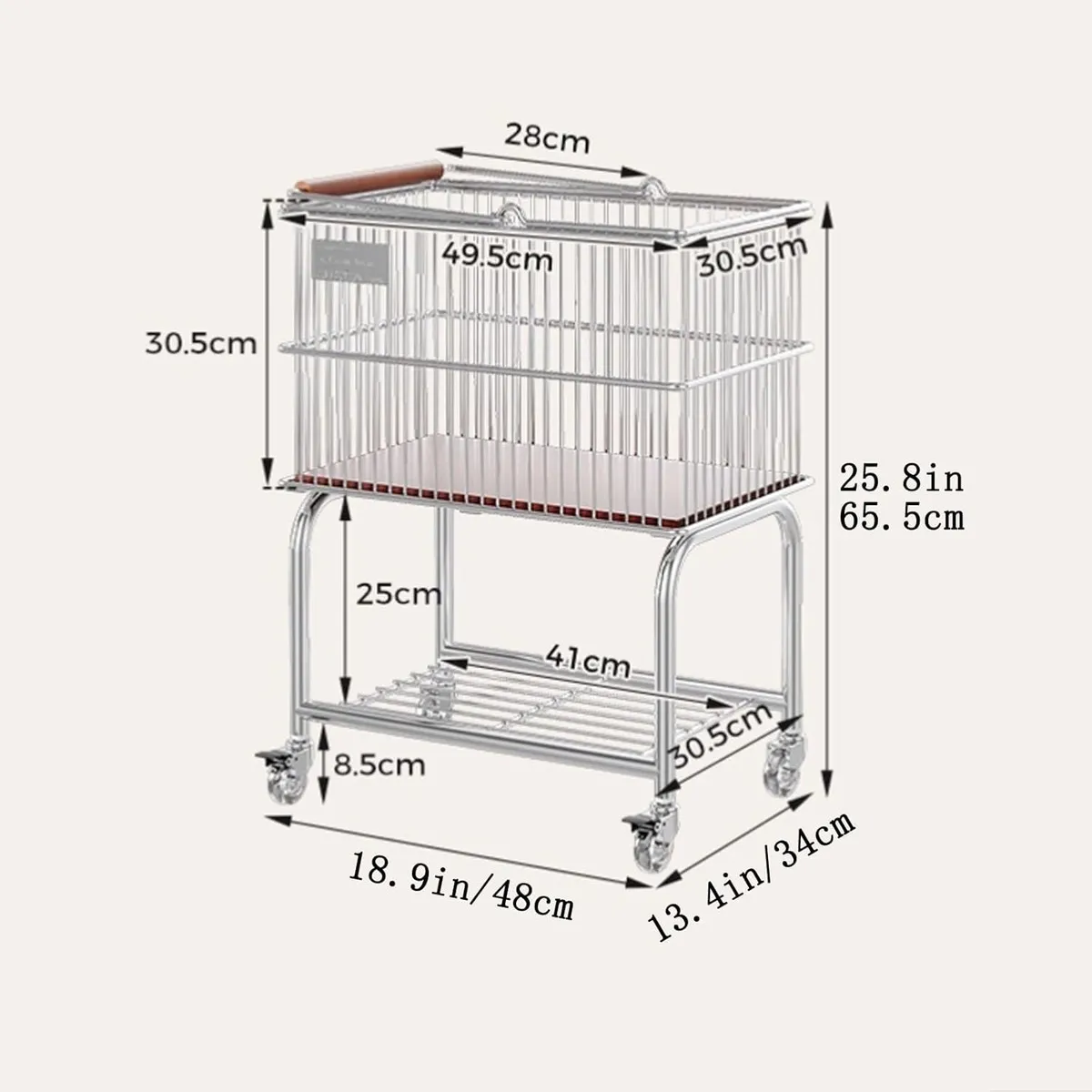 EVERSO - Cesta De Ropa Sucia Con Ruedas Cajas Removibles Organizador