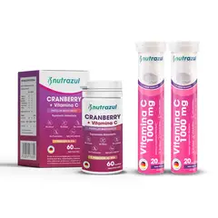 NUTRAZUL - Cranberry + Vitamina C 1000 Mg - - Pack 3
