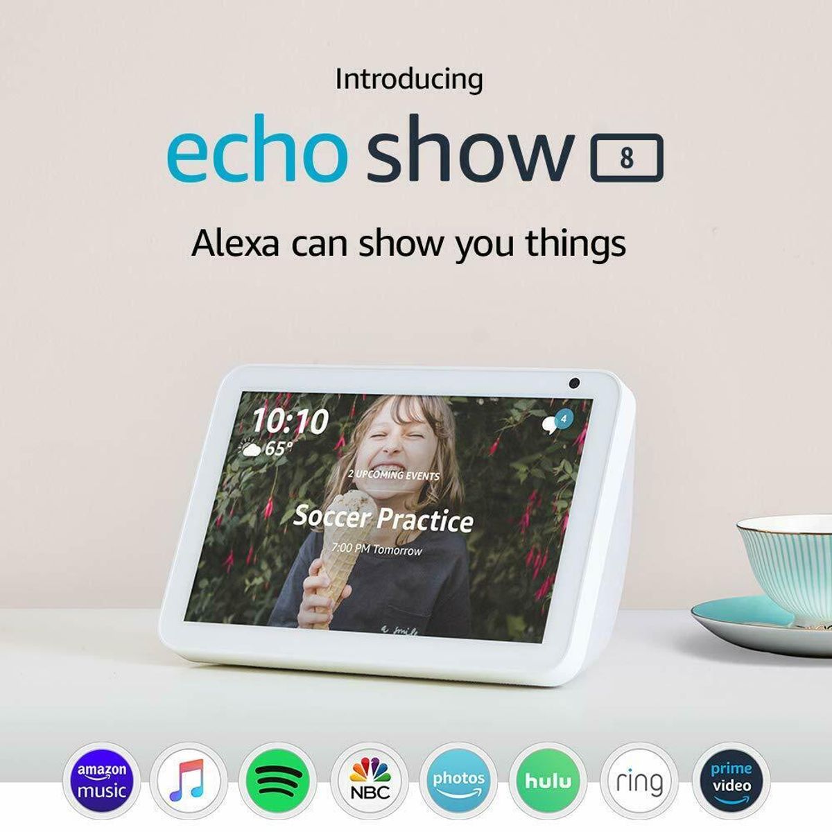 AMAZON - Amazon Echo Show 8 Blanco Con Alexa Compatible Con Apps De Streaming