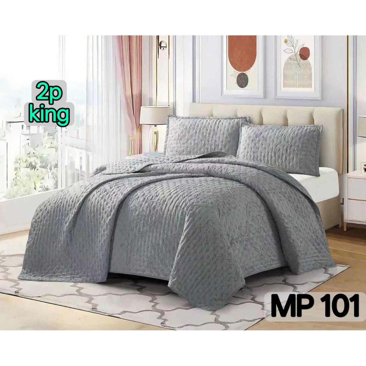 GENERICO - Cobertores Quilts Verano con Bordados en alto relieve técnica Tufting