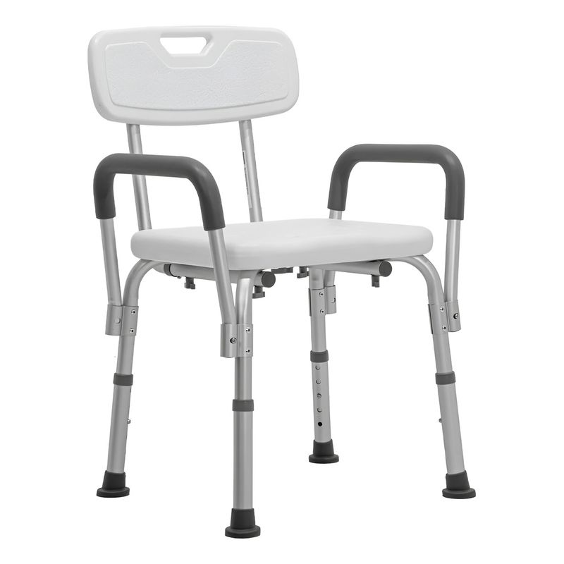 EVERSO - Silla De Ducha Con Respaldo Y Reposabrazo Antideslizante