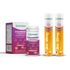 NUTRAZUL - Cranberry Vitamina C + Zinc 20 Mg- Pack 3 Unidades