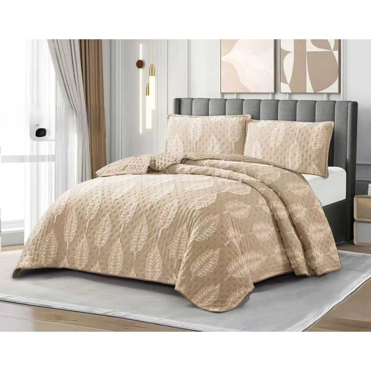 GENERICO - Cobertores Quilts Verano con Bordados en alto relieve técnica Tufting
