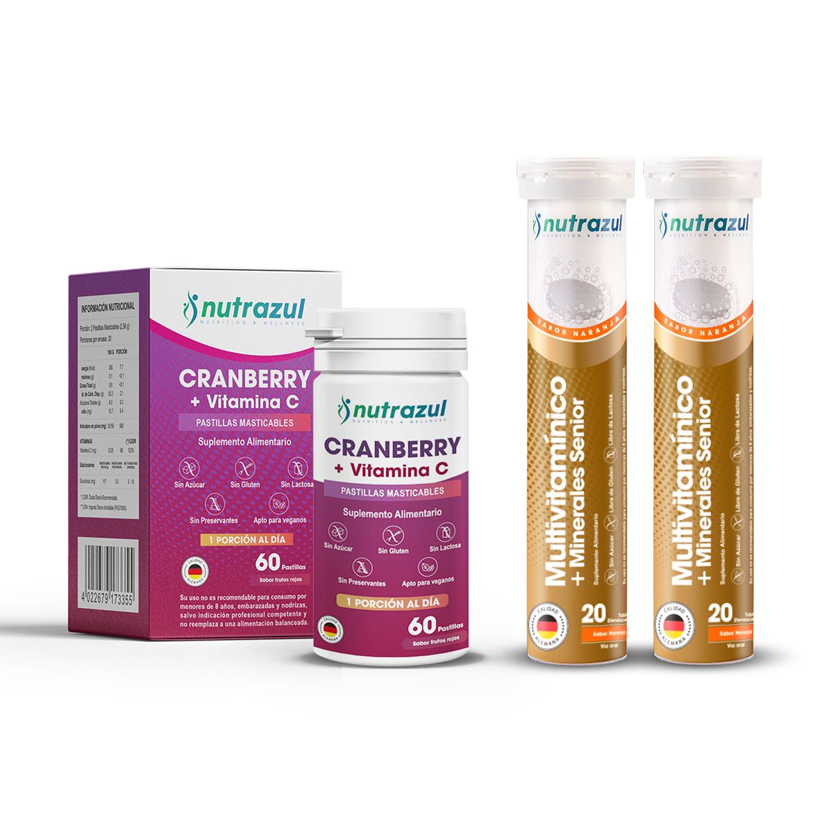 NUTRAZUL - Cranberry Vit C + Multivitaminico Senior  Nutrazul -3u