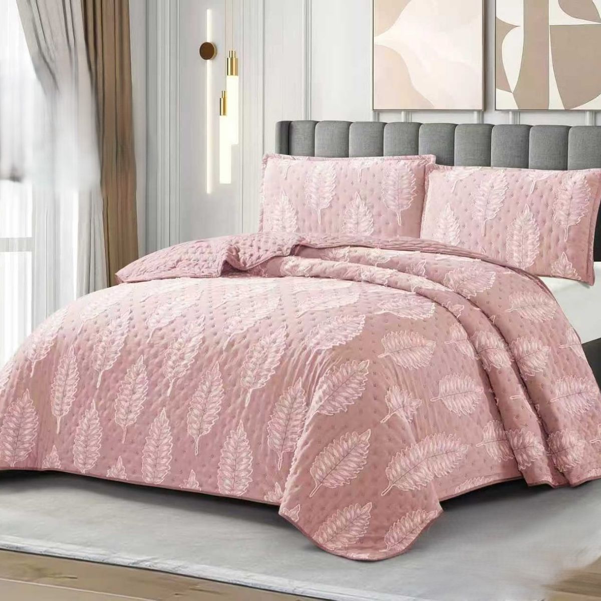 GENERICO - Cobertores Quilts Verano con Bordados en alto relieve técnica Tufting