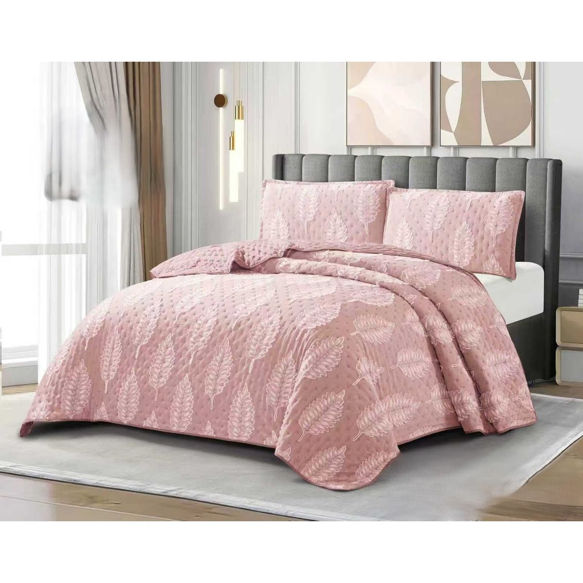 GENERICO - Cobertores Quilts Verano con Bordados en alto relieve técnica Tufting