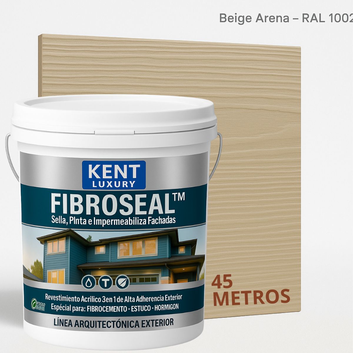 FIBROCEM SIDING - TINETA 10 LITROS FIBROSEAL™ - BEIGE ARENA, marca KENT - Foto Principal