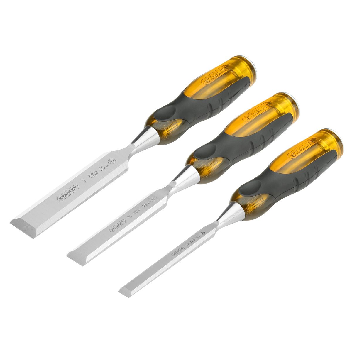 STANLEY - Set 3 cinceles para madera (12, 18 y 25mm) STANLEY 2-16-268