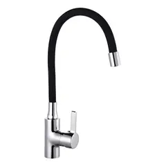 GENERICO - Llave Lavaplatos Monomando Cuello Flexible Negro
