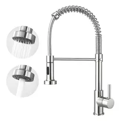GENERICO - Llave Monomando Lavaplatos Cocina Grifo Flexible Cromado Plateado Brillante