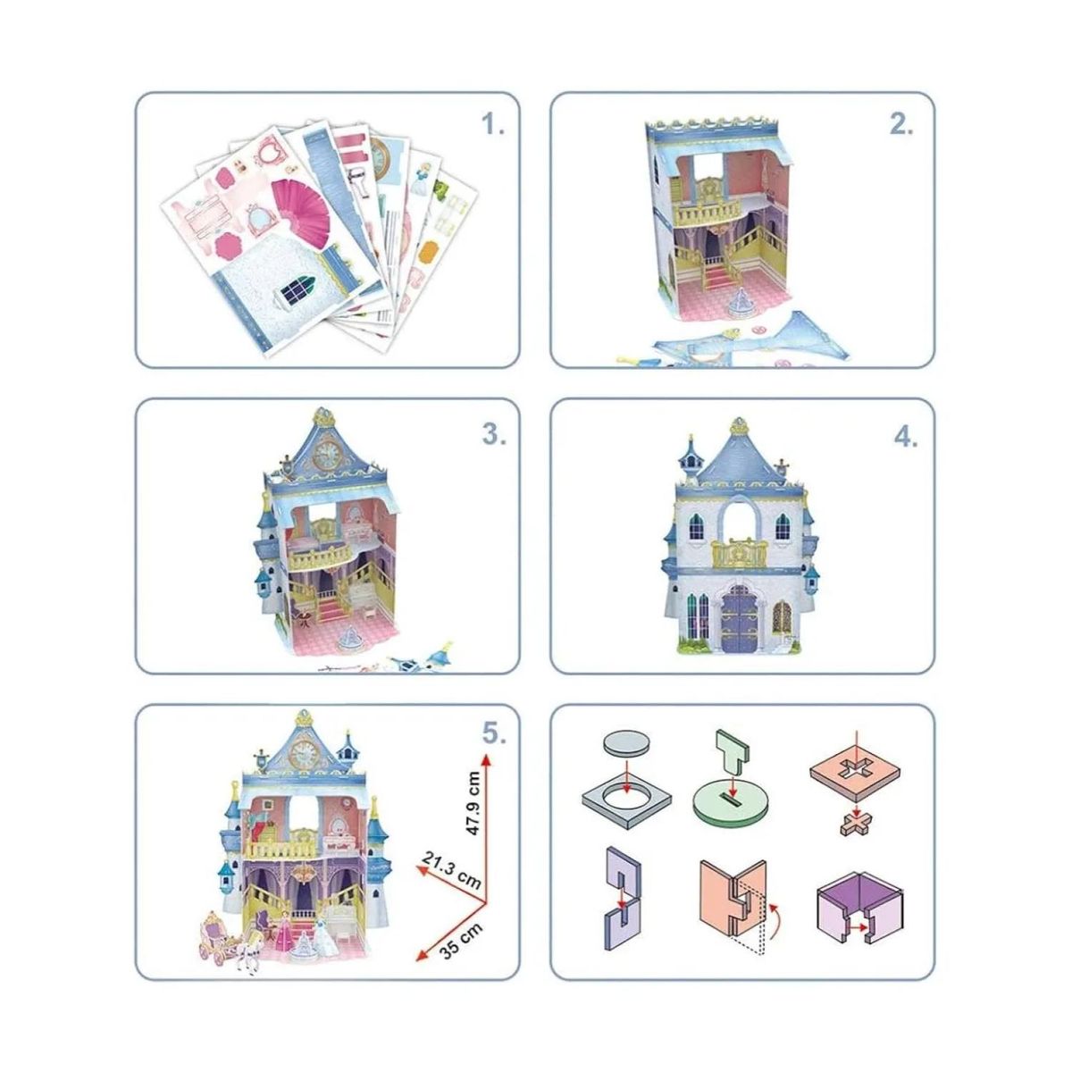 GENERICO - Juguete Castillo De Muñecas 81 Pcs Rompecabezas 3D Infantil