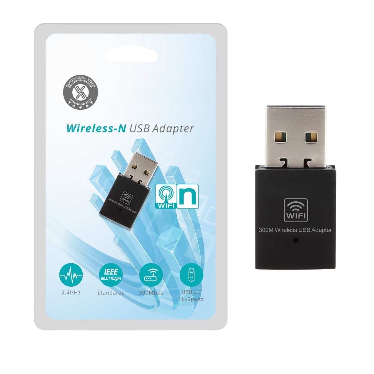 GENERICO - Adaptador WiFi USB Antena Inalámbrica N 300Mbps para PC