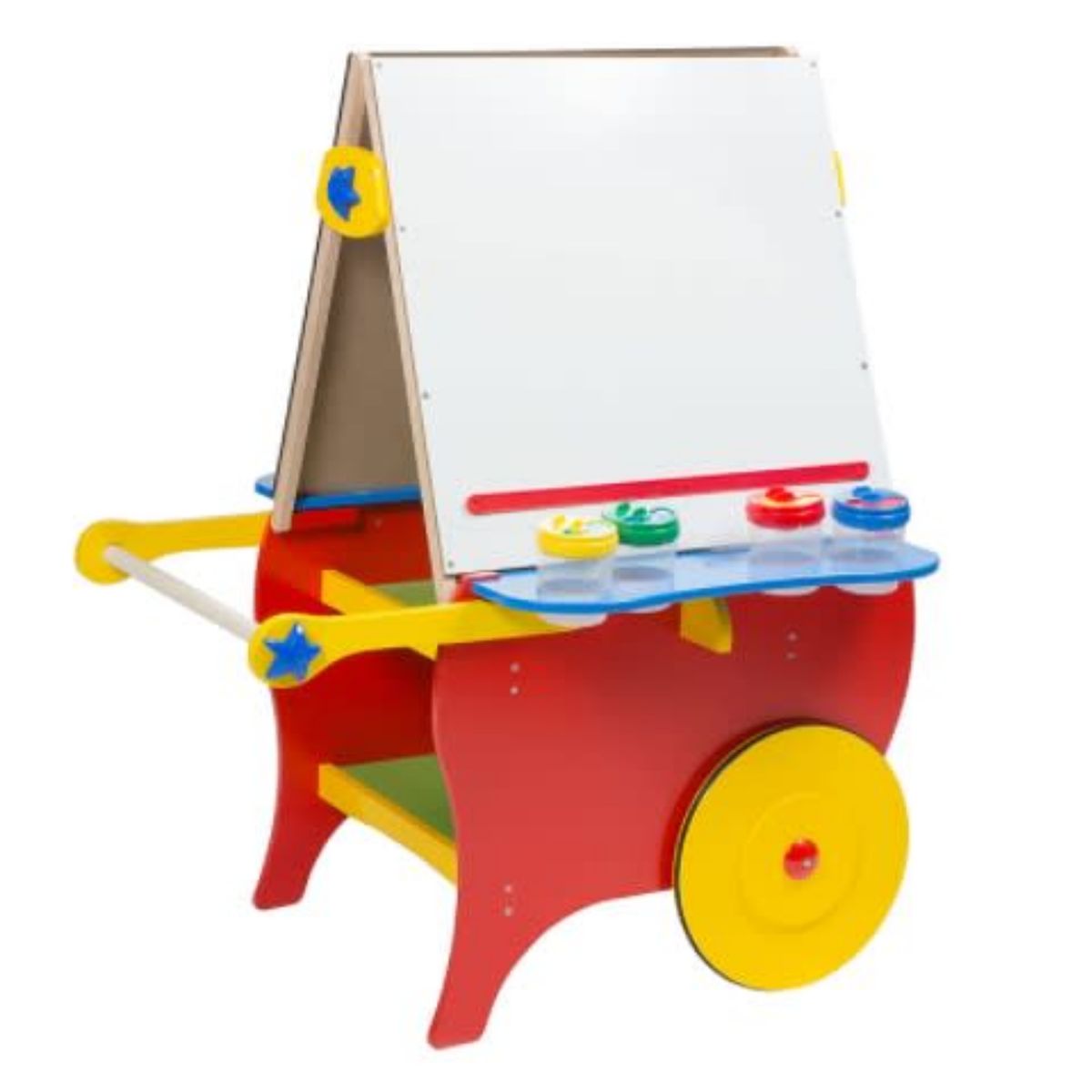 ALEX - Pizarra Tiza Y Plumón Didáctica Doble Para Niños De Madera - Rojo