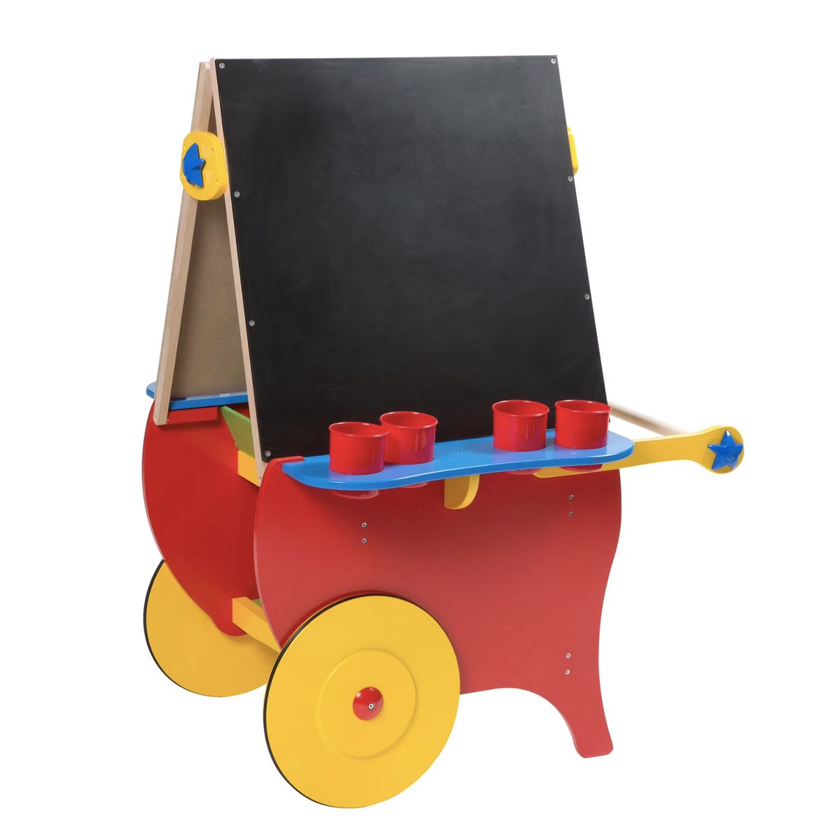 ALEX - Pizarra Tiza Y Plumón Didáctica Doble Para Niños De Madera - Rojo