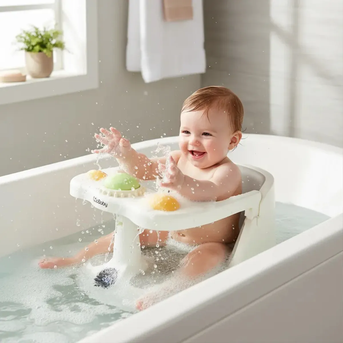 COBABY - ASIENTO PARA BAÑAR AL BEBE CON TERMOMETRO +6 MESES COBABY