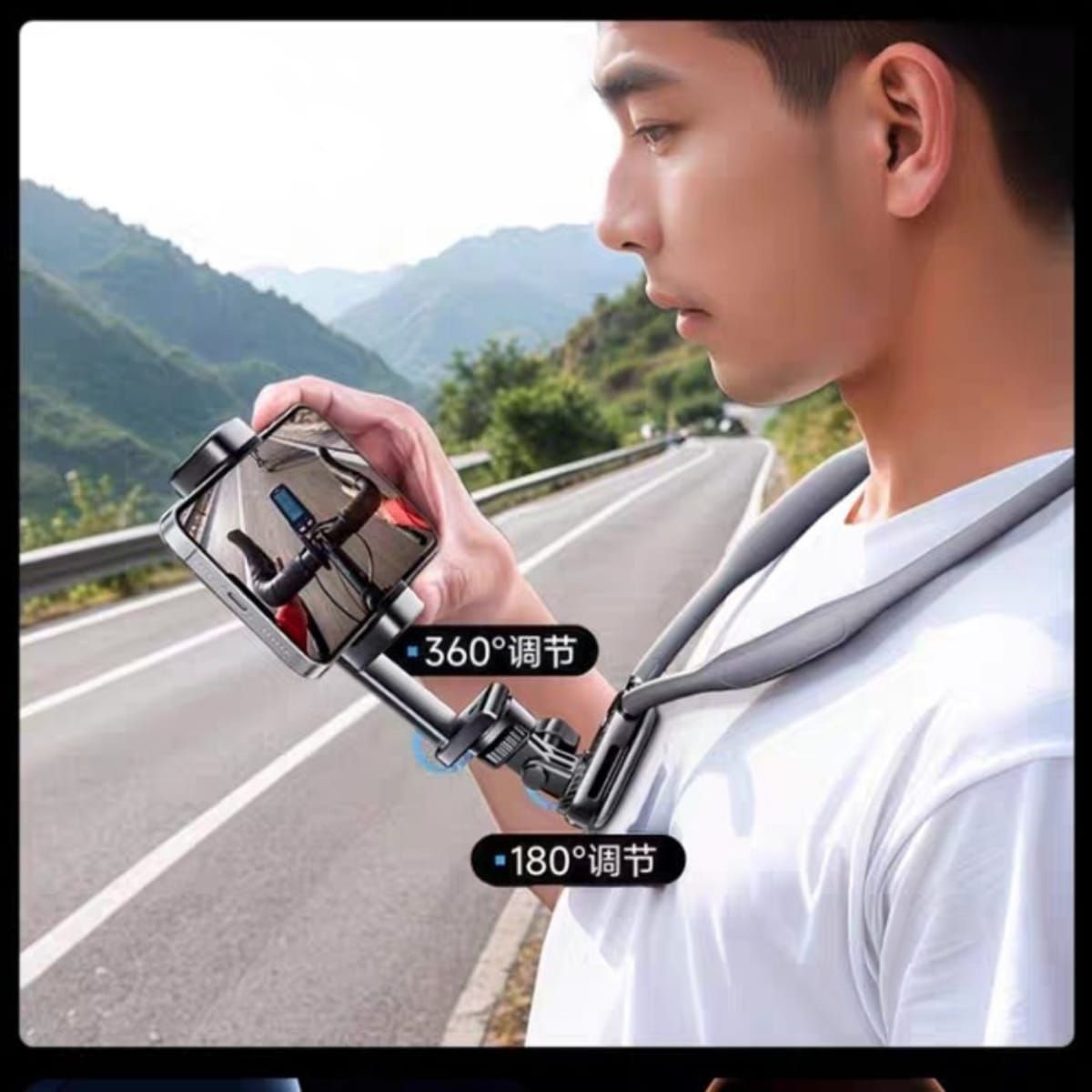 GENERICO - soporte de cuello 2 en 1 para celular y camara gopro