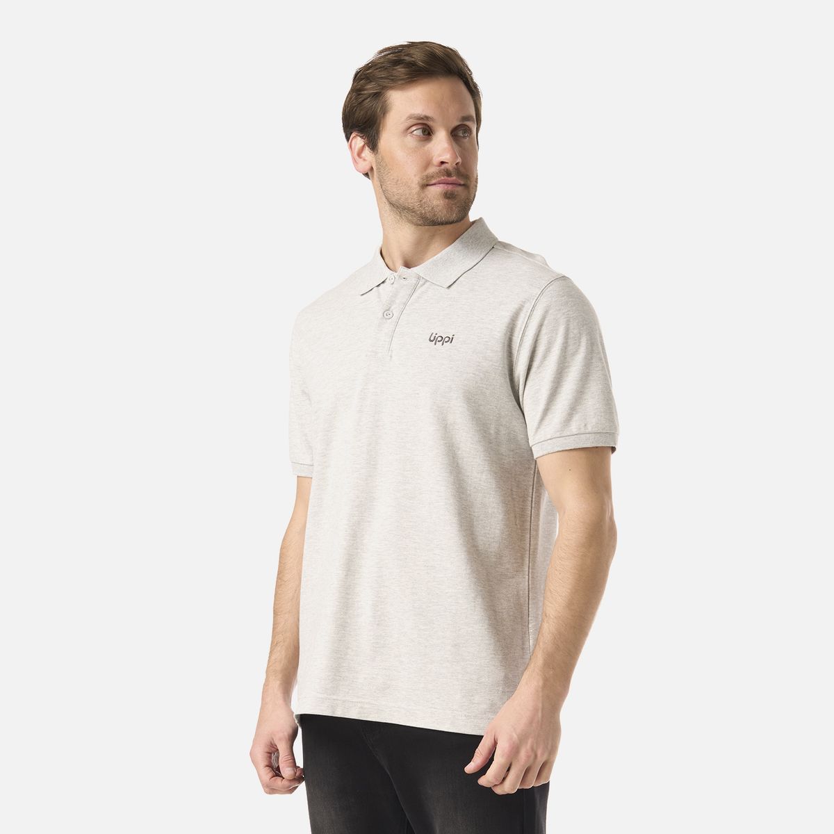 LIPPI - Polera Hombre First Class Elastic Polo Melange Gris Lippi