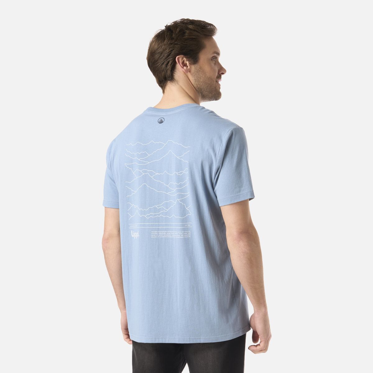 LIPPI - Polera Hombre Mountain Vibes T-Shirt Azul Piedra Lippi