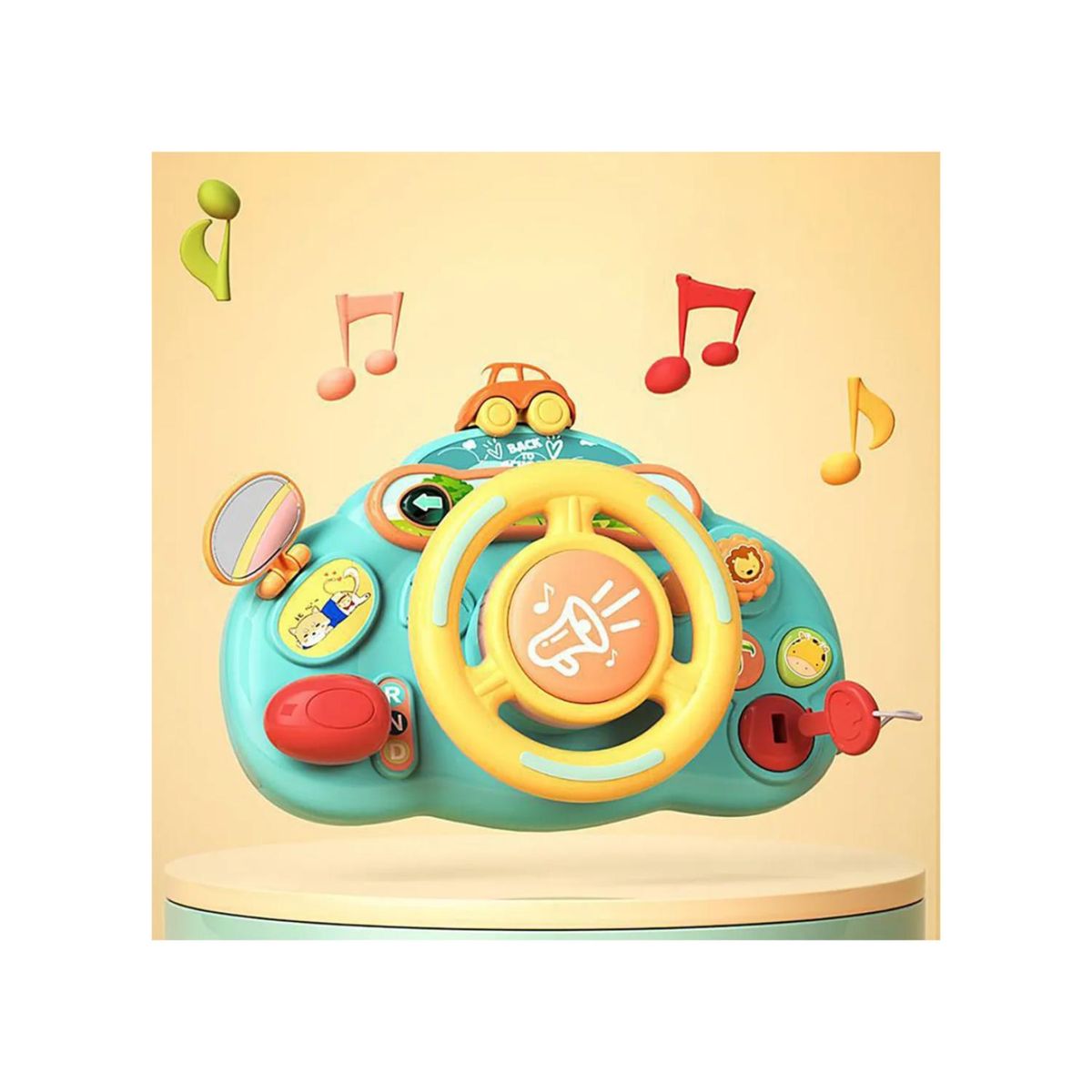 GENERICO - Juguete Simulador Volante Interactivo Sonido Azul Infantil