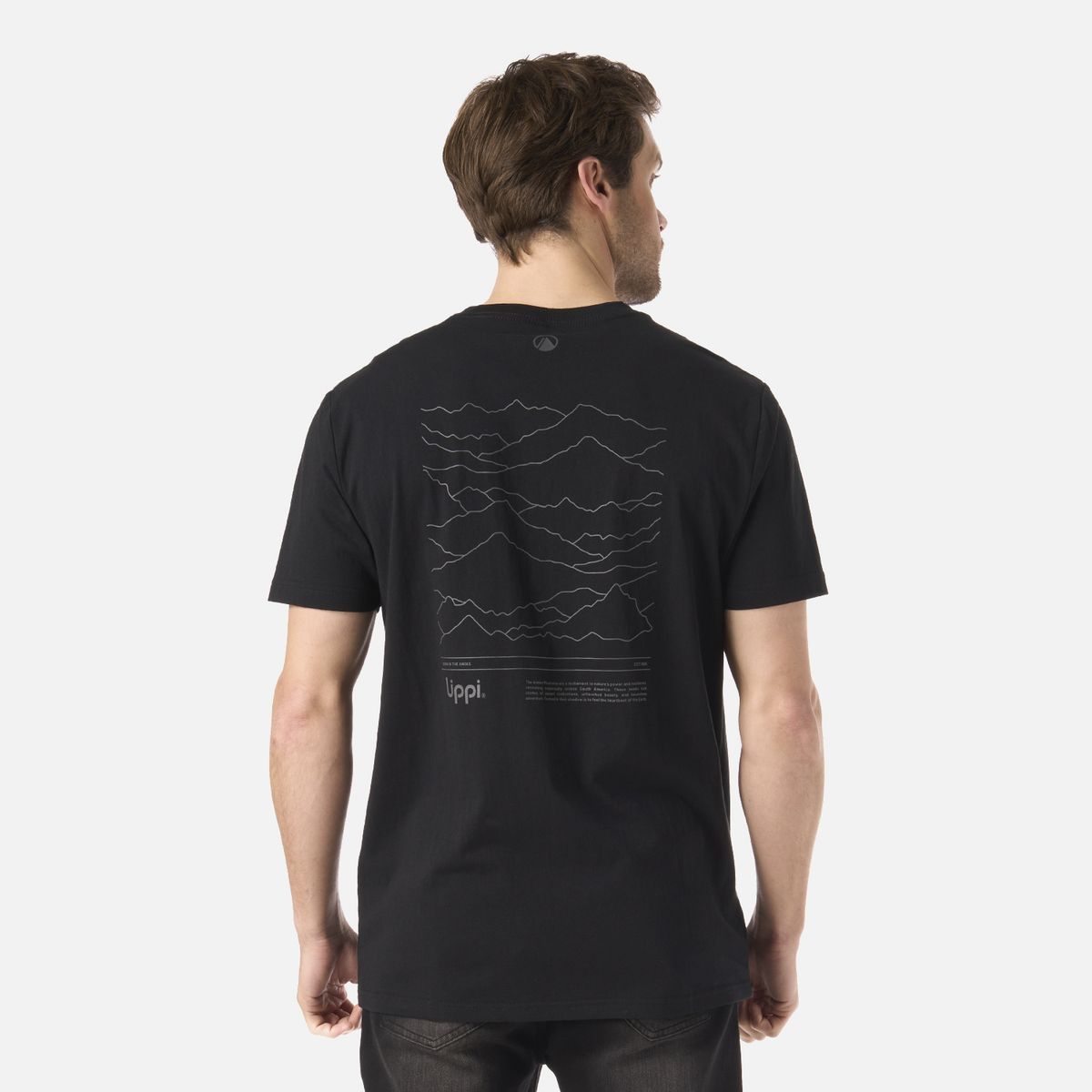 LIPPI - Polera Hombre Mountain Vibes T-Shirt Negro Lippi