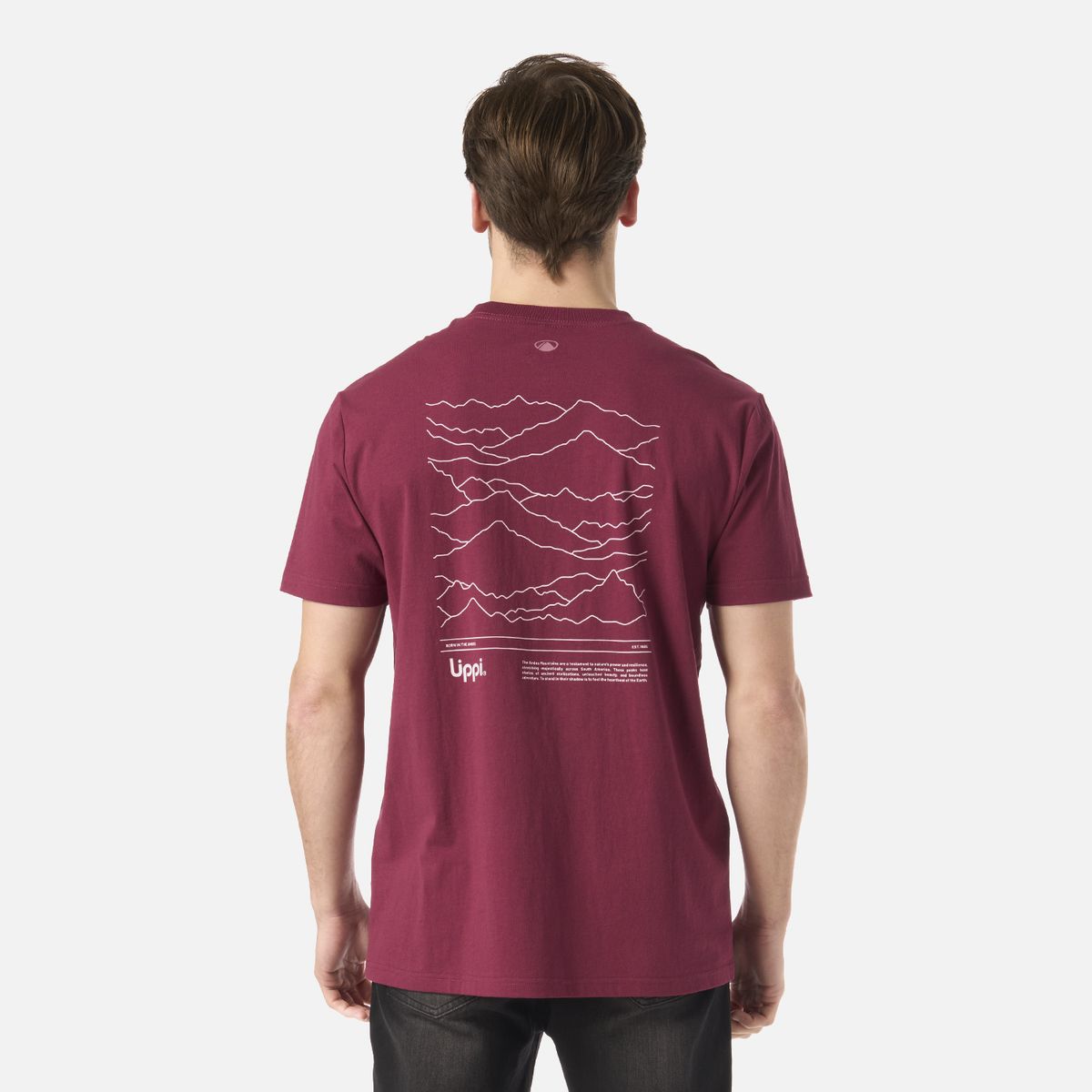 LIPPI - Polera Hombre Mountain Vibes T-Shirt Frambuesa Lippi