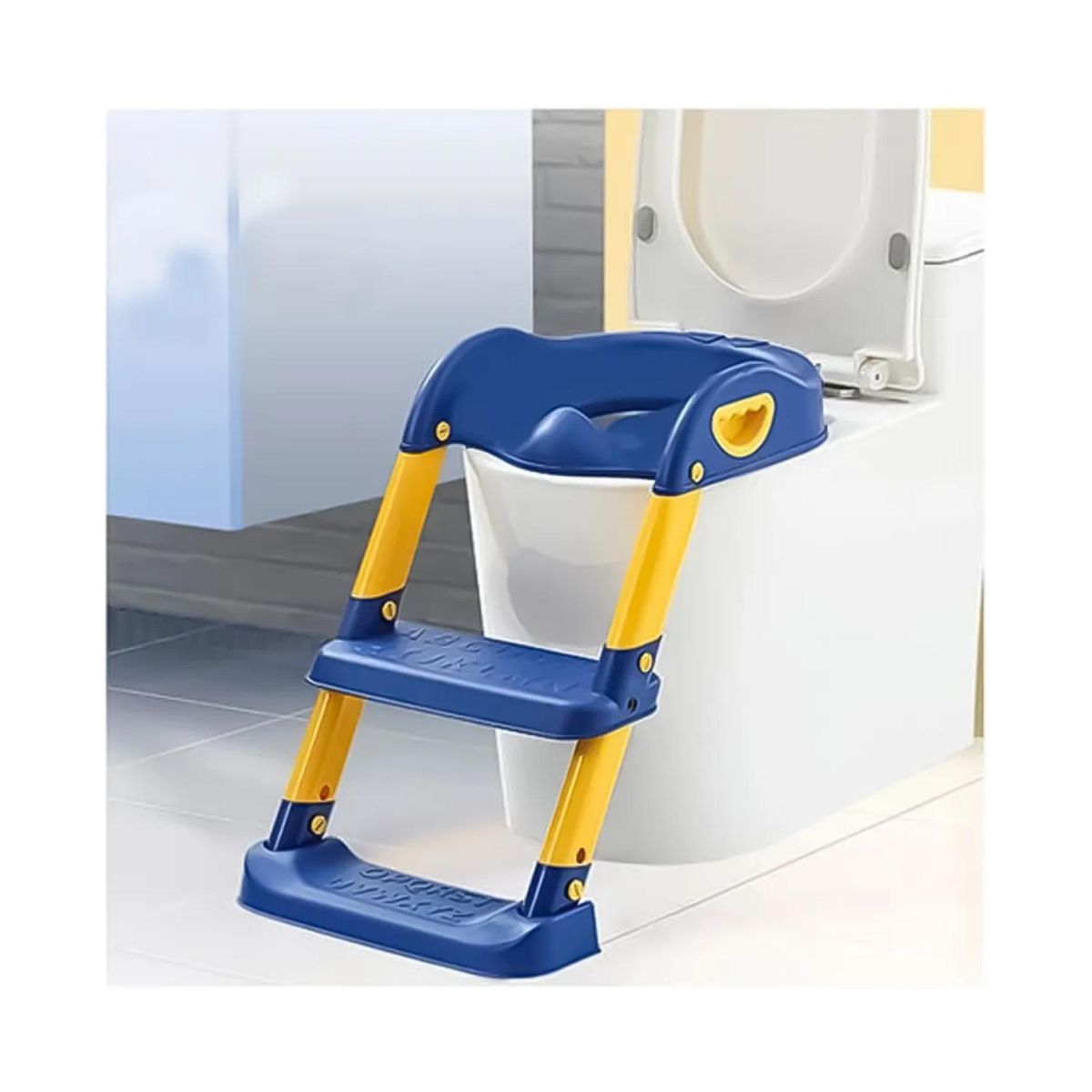 GENERICO - Escalera Asiento Pelela Entrenador Infantil Plegable Azul