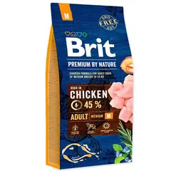 BRIT CARE - Brit premium by nature perro adulto mediano pollo 15 kg