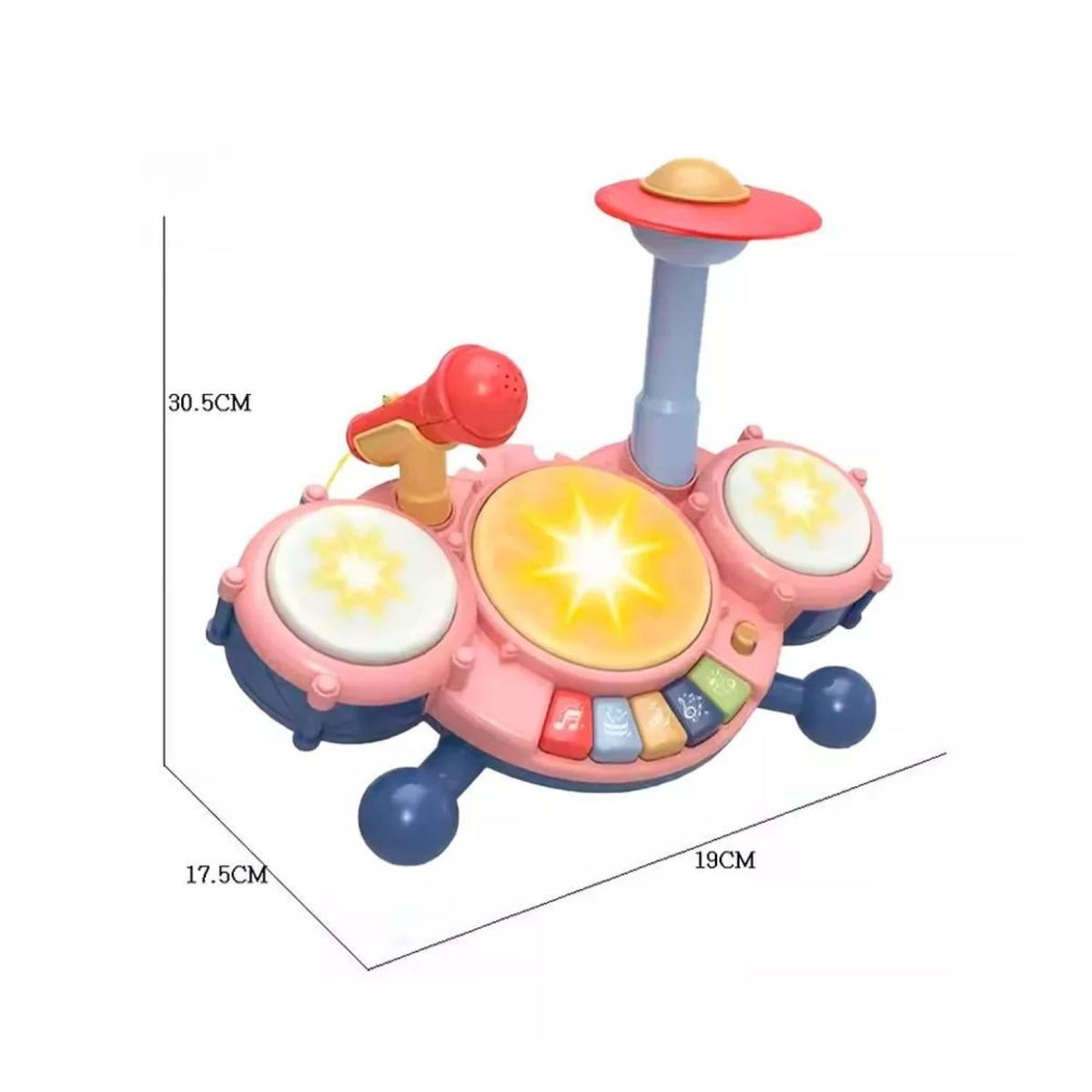 GENERICO - Juguete Mini Bateria piano Microfono Con Sonidos Infantil