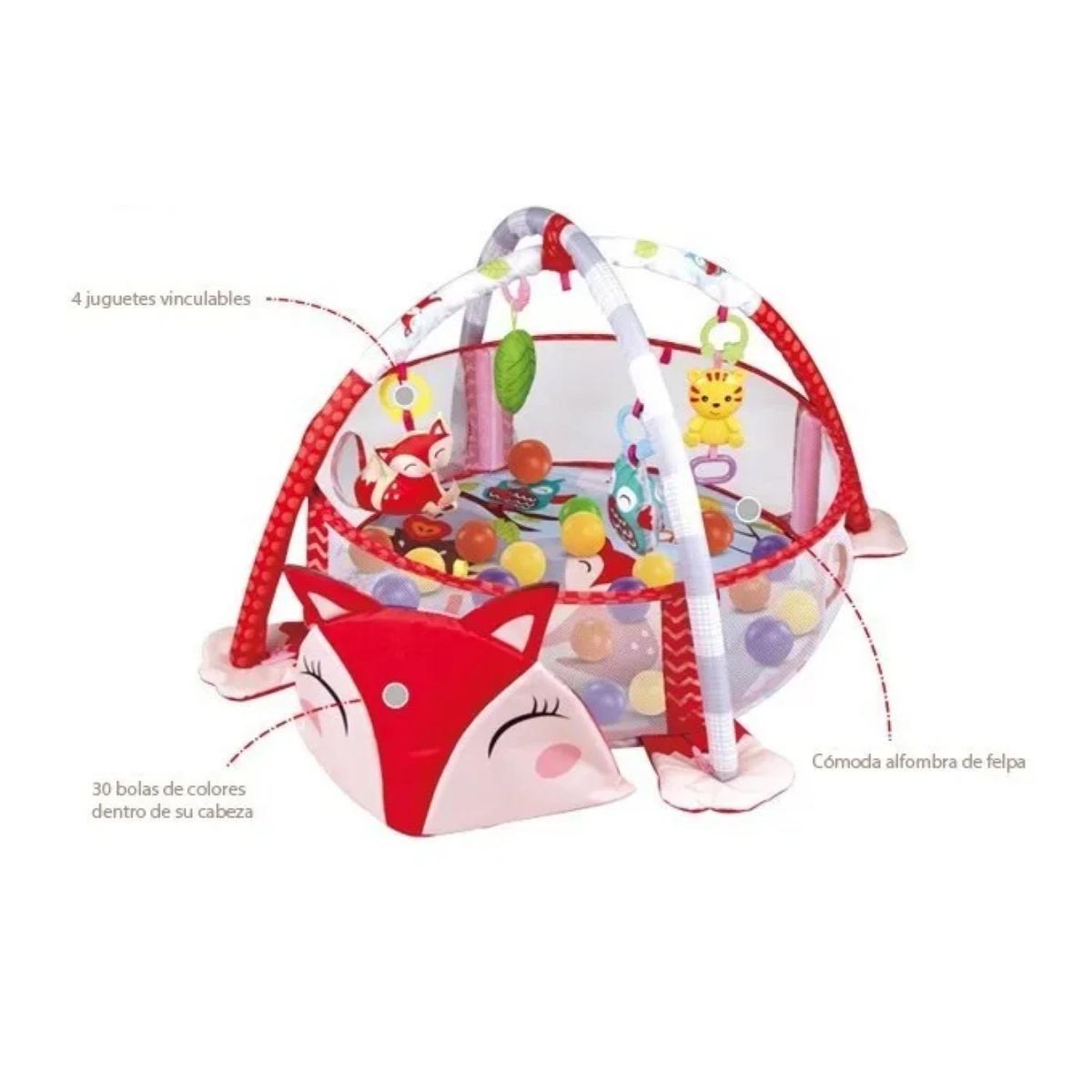 GENERICO - Corral Gimnasio De Bebes Con Sonajeros Con Sonidos Rojo