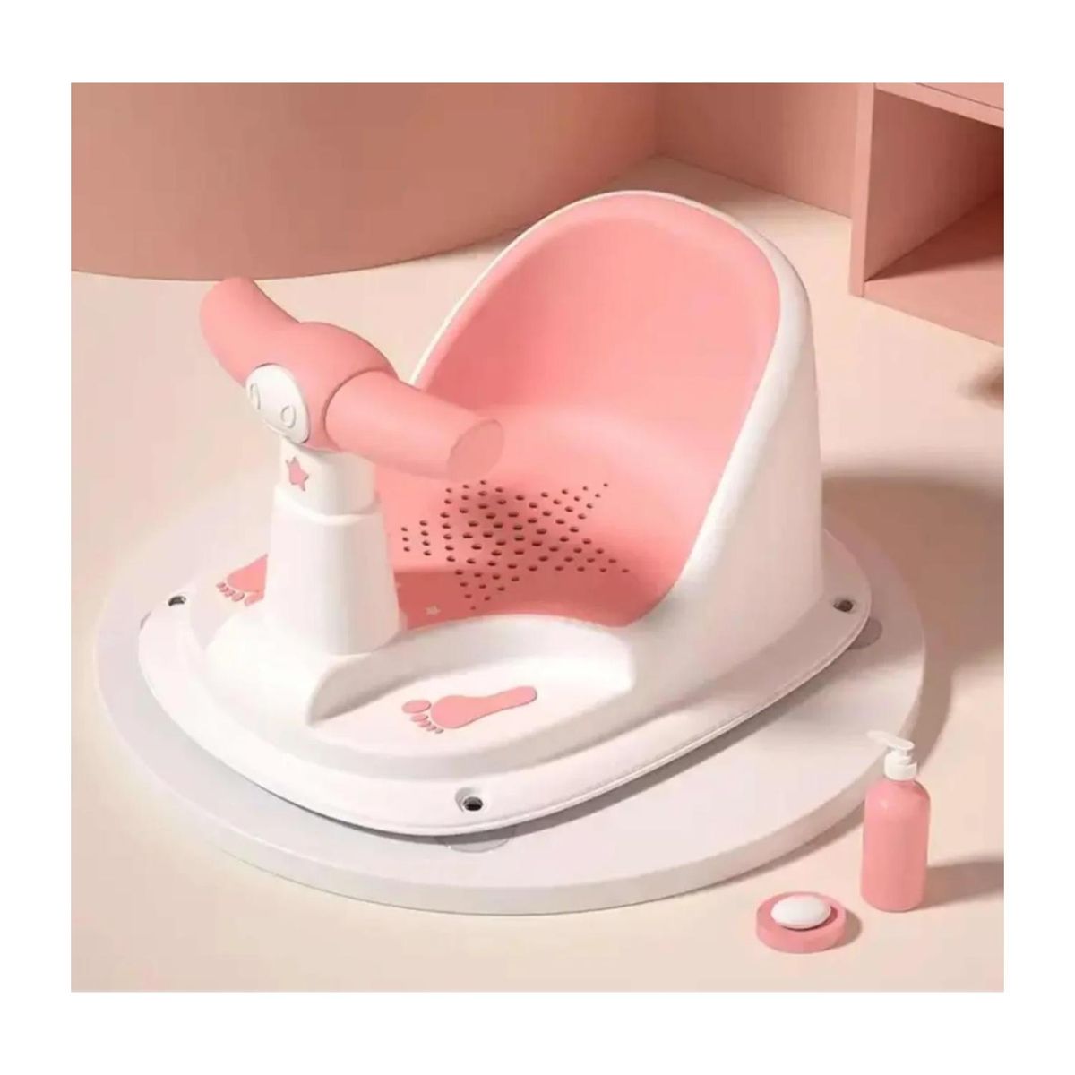 GENERICO - Silla De Ducha Para Bebes Asiento Baño Blanco Celeste Infantil