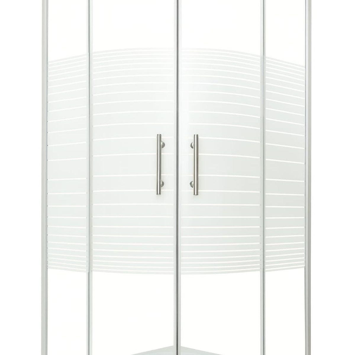 GENERICO - Mampara Ducha Curva 70x70cm Vidrio Templado Aluminio Plateado