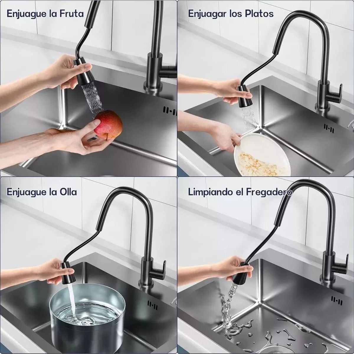 BITART - Lavaplatos Empotrado Acero Inoxidable con Lavado y Accesorios 55x45x21cm