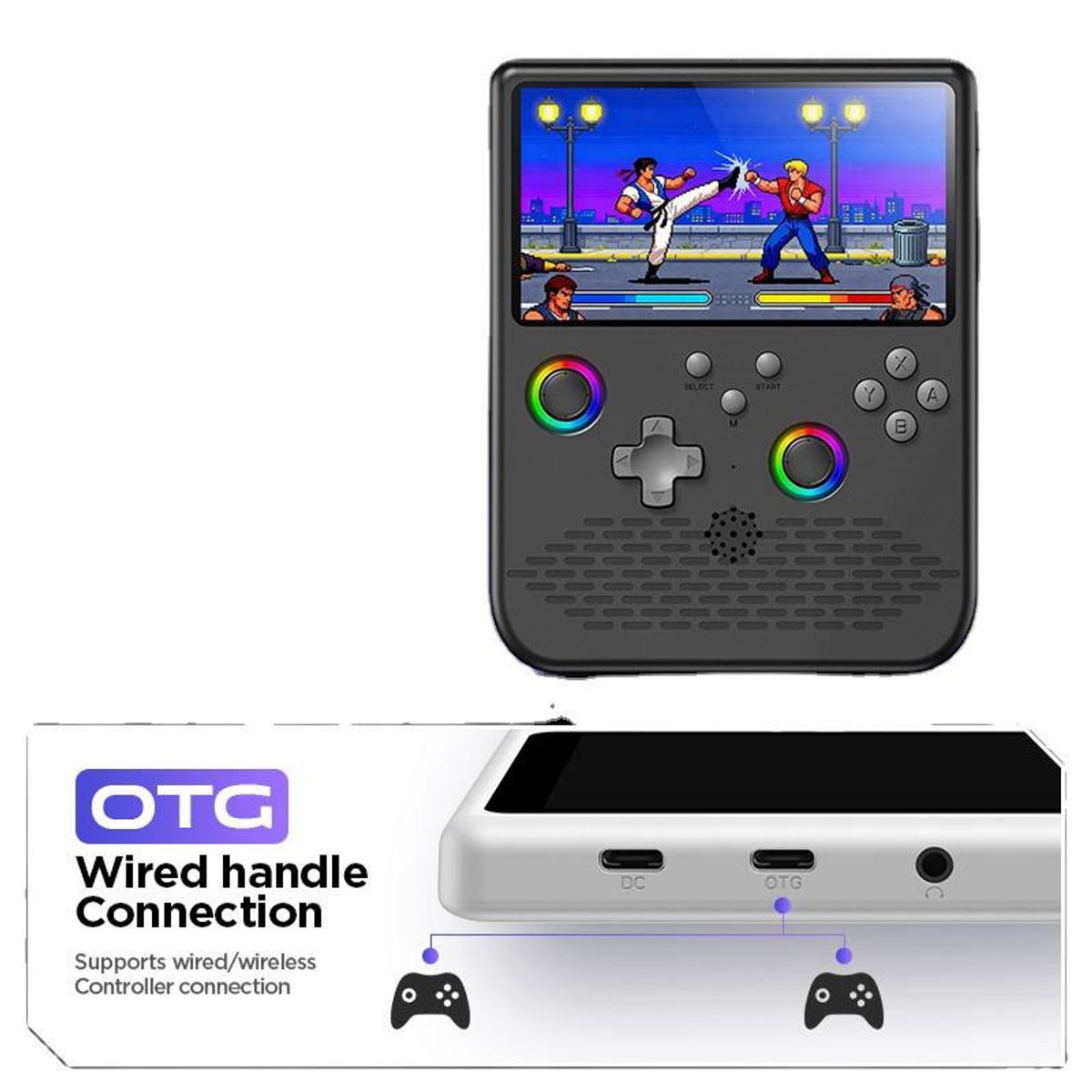 CORRERREY - Consola de videojuegos h5 RGB, consola de pantalla grande IPS de 5 pulgadas 15000 + juegos