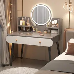 COZYNOOK - Tocador Madera Con Espejo 80x40x120cm gris