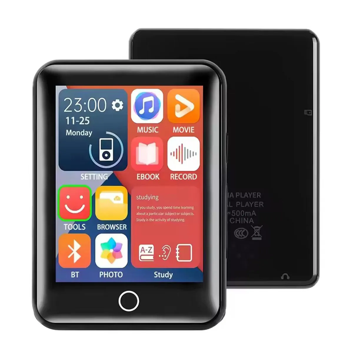 CORRERREY - Reproductor de MP3 de 64 GB + 4 GB Bluetooth 5.0 con pantalla completamente táctil de 3.0 pulgadas