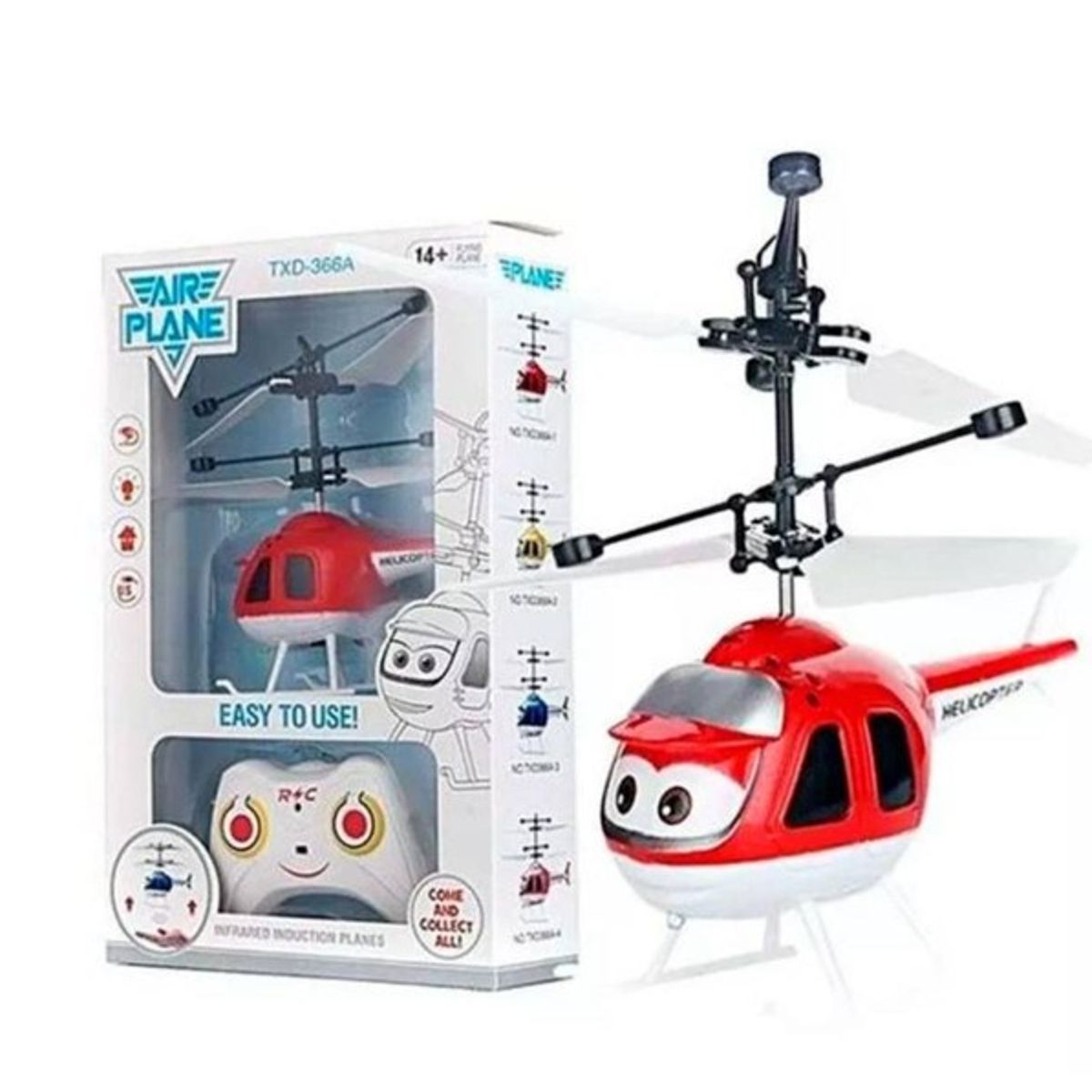GENERICO - Helicóptero Infantil Rojo con Control Remoto Juguete Interactivo