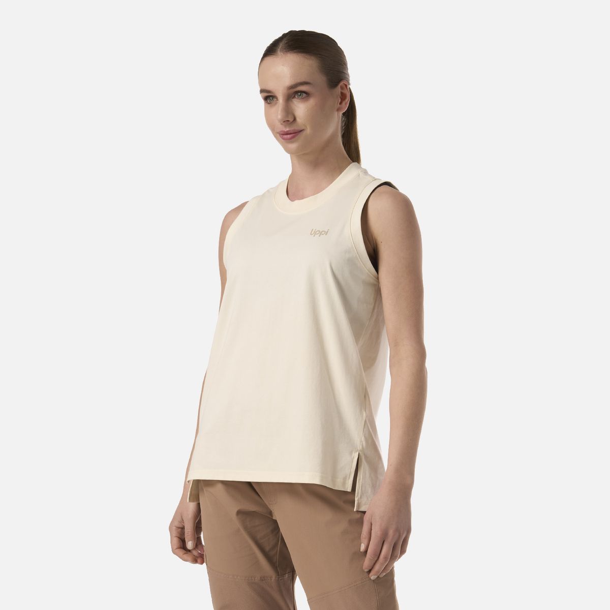 LIPPI - Polera Mujer Boulder T-Shirt Crema Lippi