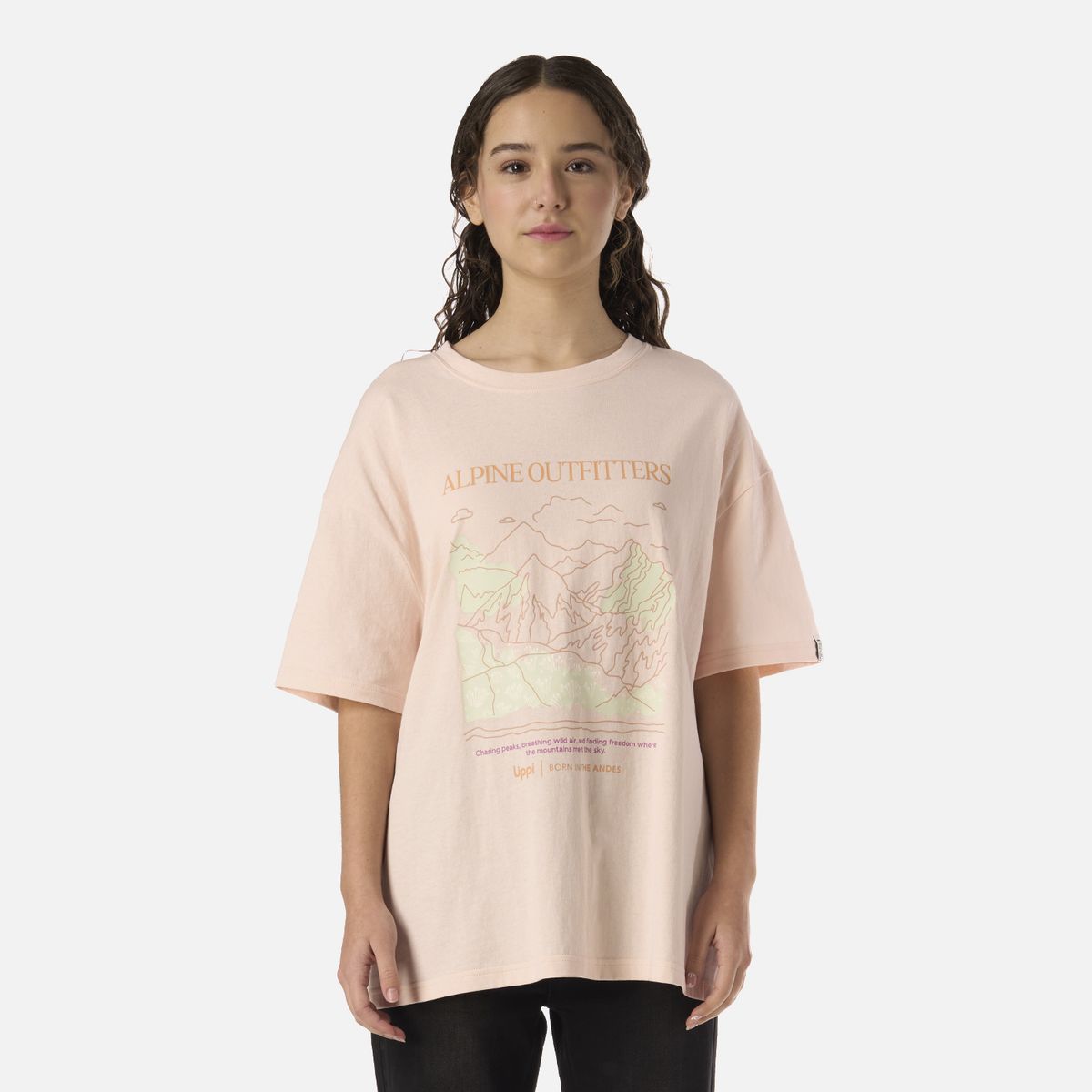 LIPPI - Polera Teen Girl Freedom Oversize T-Shirt Damasco Lippi
