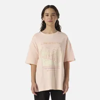 Polera Teen Girl Freedom Oversize T-Shirt Damasco