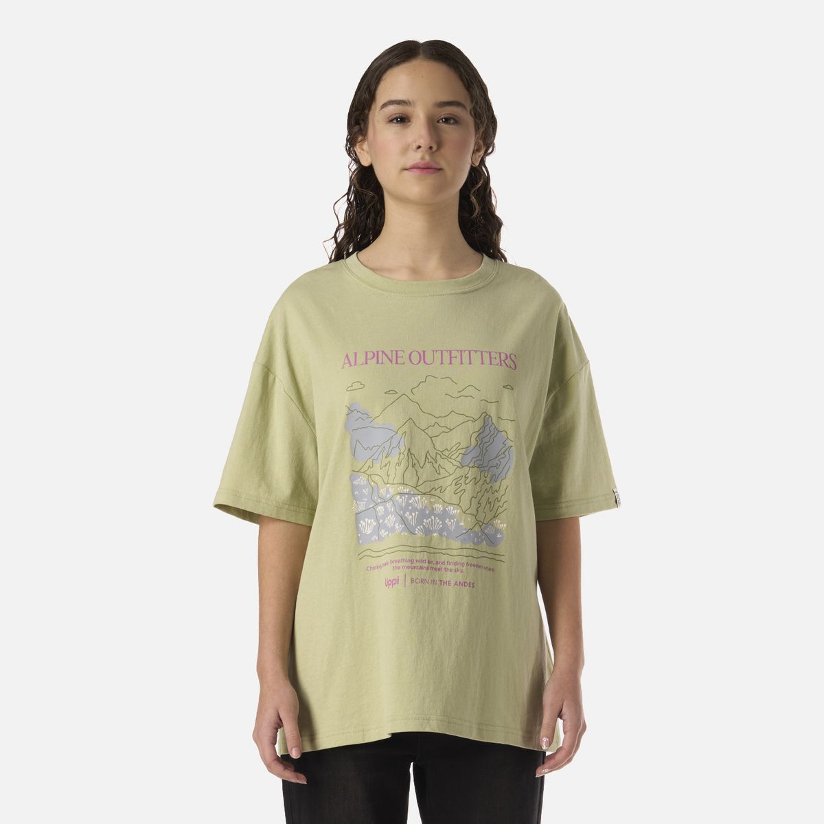 LIPPI - Polera Teen Girl Freedom Oversize T-Shirt Verde manzana Lippi