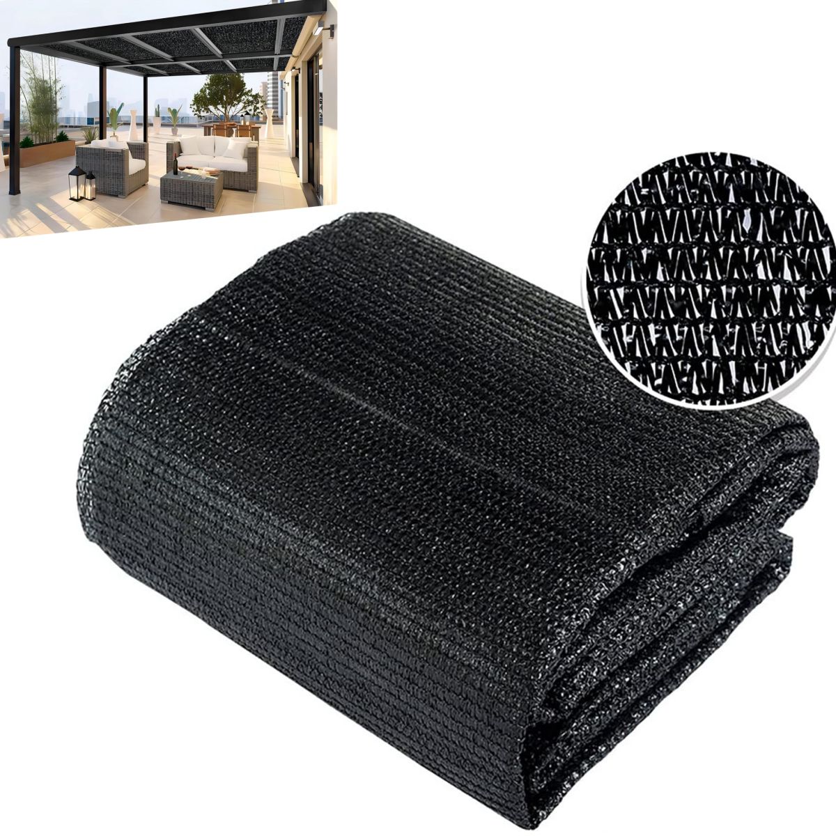 KUANGYE - Lona De Malla De Sombra Red Bloqu 2x10m Tasa De Sombreado 90% 21m2