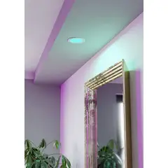 EGLO - Foco Plafon Led Embutido Blanco Regulable Calida Neutra Fria 12cm 5w Interior Exterior IP44