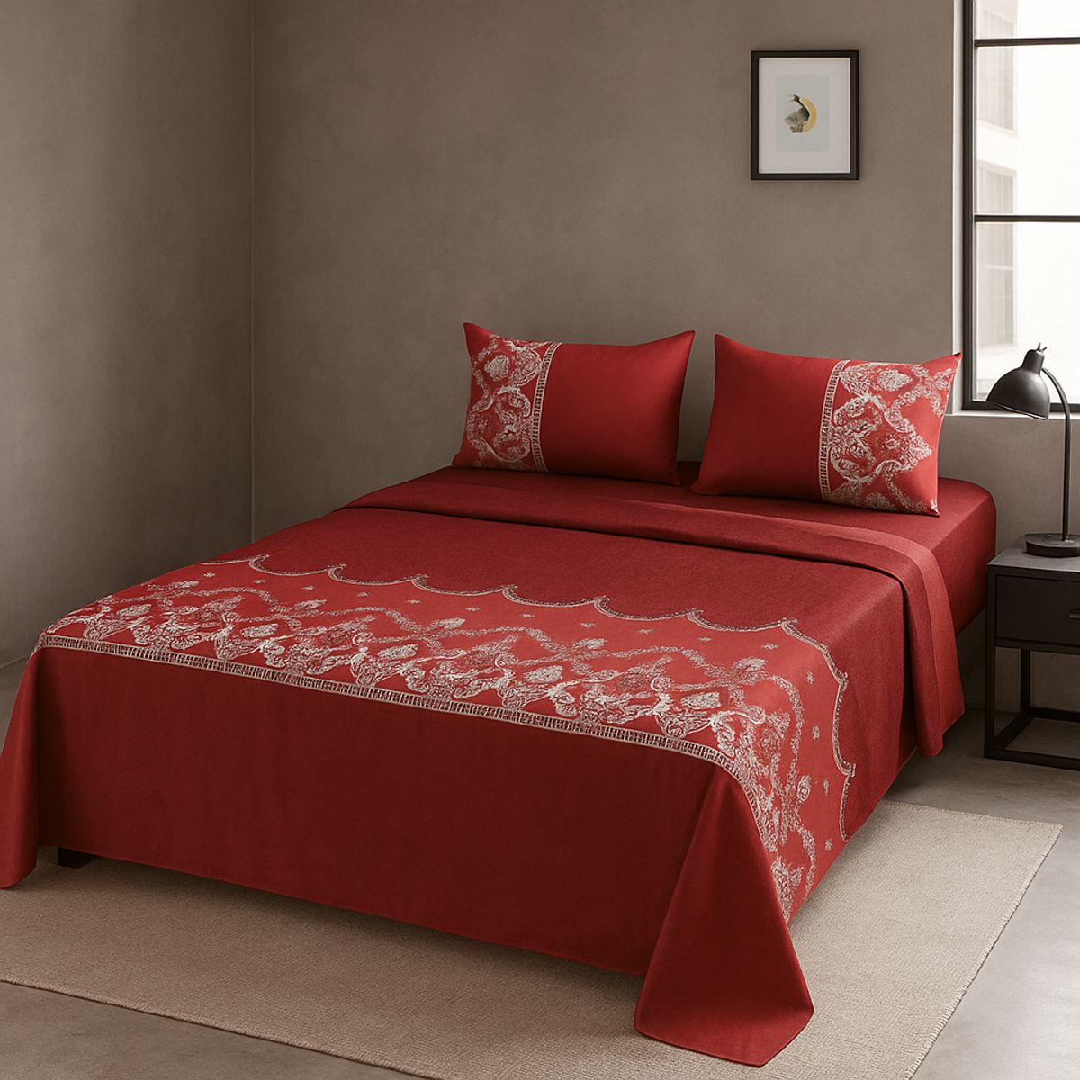 ARMONIA - Juego sábanas tipo 770 clásicas Super King 144 hilos