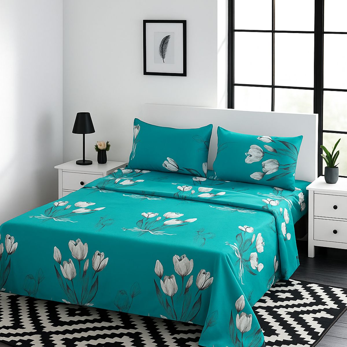 ARMONIA - Juego sábanas diseño 762 clásicas Super King 144 hilos